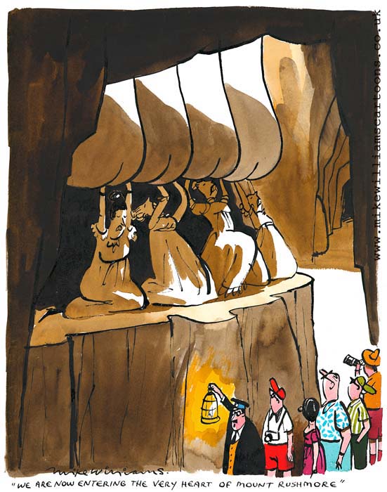 Mount Rushmore cartoon by Mike Williams